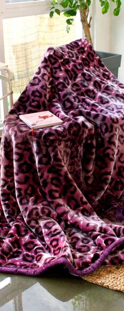 Purple Leopard Microfiber Blanket | Thick Leopard Print Mink Comforter