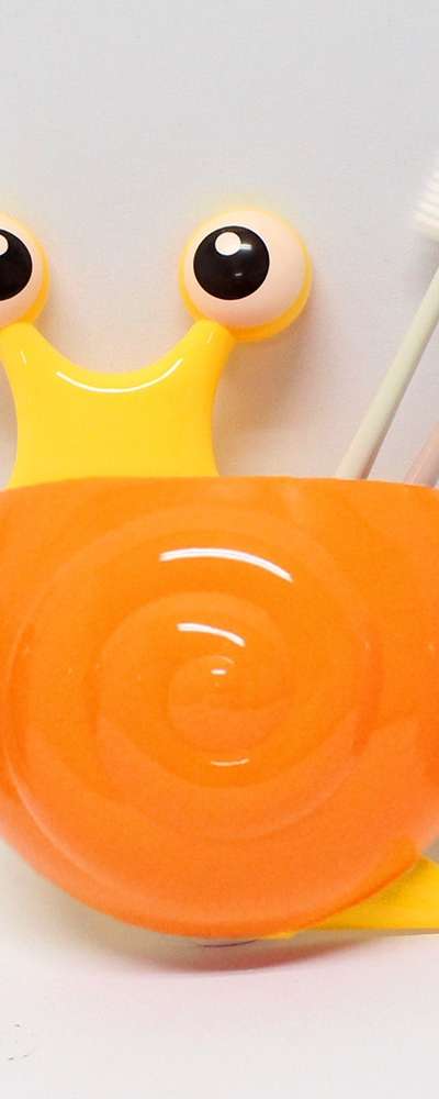 Orange Snail Toothbrush Holder | Suction Cup Bathroom Toothbrush Rack