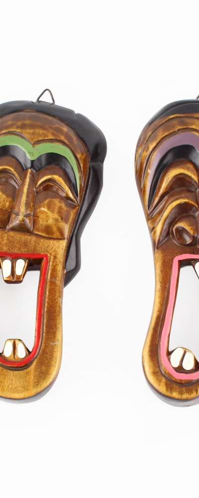 Traditional Korean Shoe Wood Carving 2P Set (Traditional Mask Interior Decor Foreign Gift Korean Souvenir Traditional Craft)