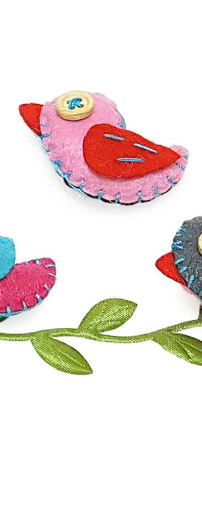 Non-woven Fabric Bird Ornament 3-Piece Set (Craft Material for Art Class, Church Decoration, Classroom Bulletin Board, Felt Craft, Photo Zone)