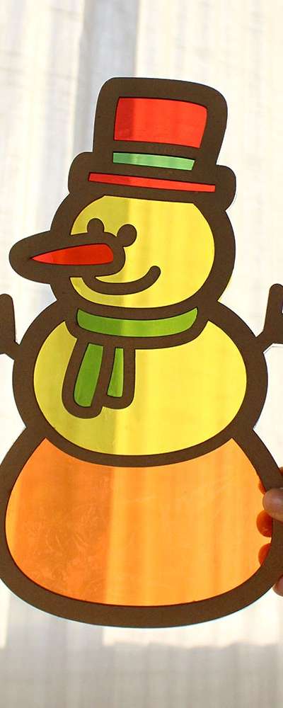 Snowman Suncatcher DIY Kit (Wood Craft Winter Christmas Decoration Making Materials Kit Room Decor Party Prop)