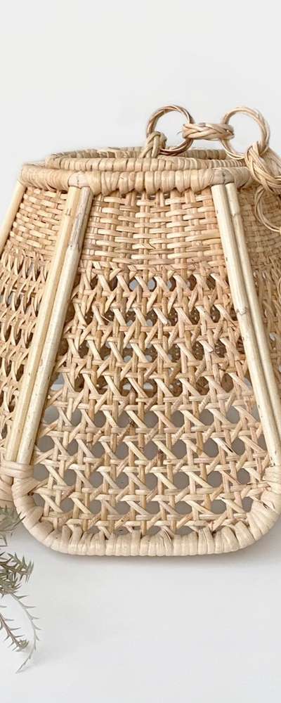 Hexagonal Flower Pendant Lamp Shade (Rattan Interior Light Shade Traditional Pub Decoration Cover)
