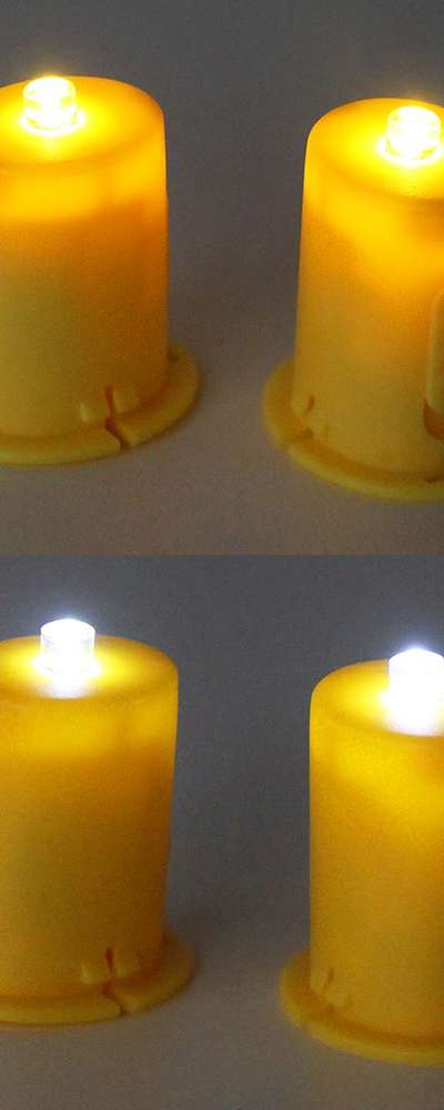 2-Pack LED Candle Bulbs with Hanji Lamp Shade Lighting - Home Party Mood Light Interior Decor