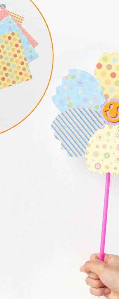 Pinwheel Craft Colored Paper Kit | DIY Materials Autumn Outdoor Activities Art Drawing