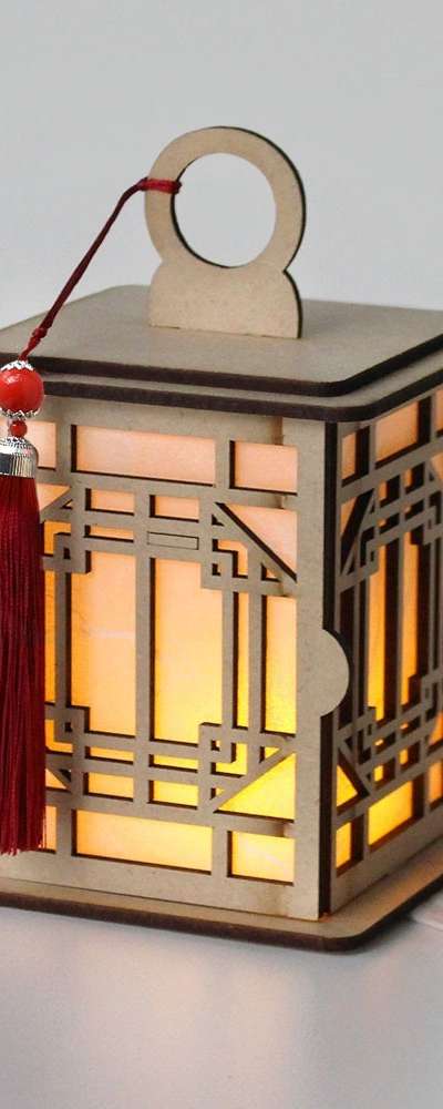Octagonal 25 Traditional Lantern Making Kit (Wood Mood Light Korean Paper Lamp Lighting Coloring Book Art Kit Holiday DIY Traditional Lantern)