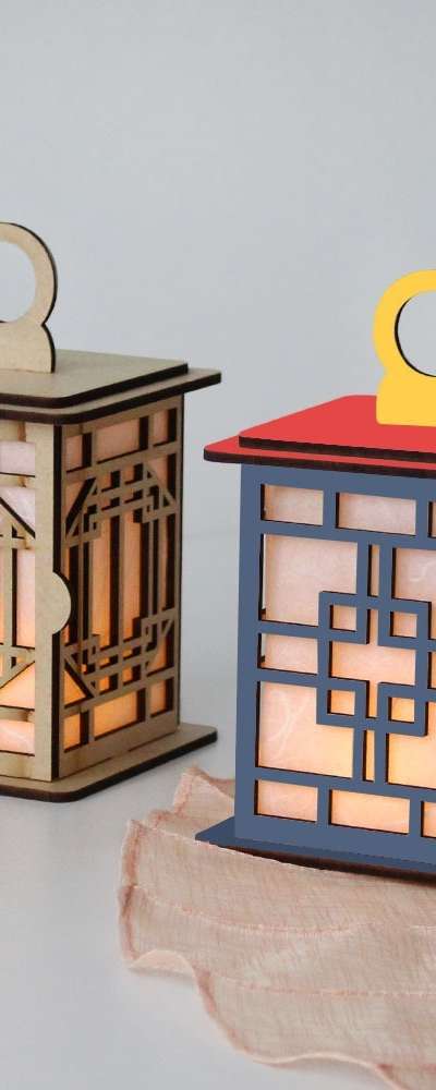 Traditional Lantern DIY Mood Light Kit (Wooden Mood Light, Hanji Lantern, Coloring Craft Set, Festival DIY, Traditional Lantern)