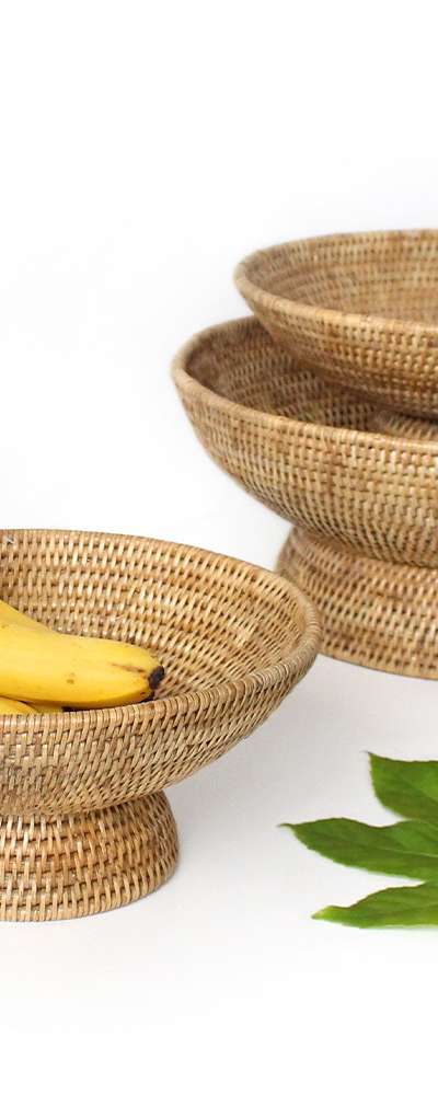 Premium Natural Rattan Fruit Basket Round | Seaweed Sokurie for Dolsang Baek-ilsang Home Cafe Bread Basket