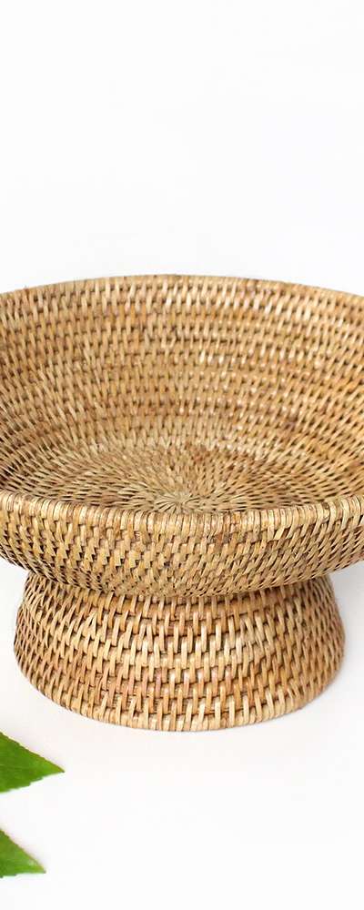 M 35cm Premium Rattan Round Fruit Basket | Seaweed Colander Dolsang Baek-il-sang Bread Basket