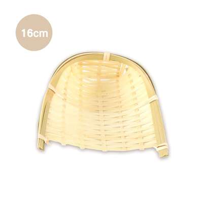 伝統竹製ミニキ 16cm（三態籠バスケット揚げ物ざる感謝祭和食デコ小物民俗用品）