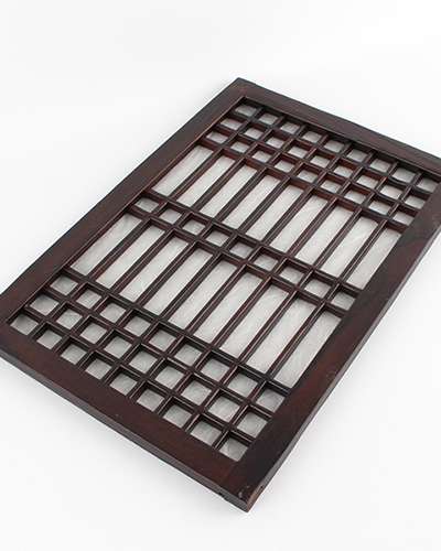 Traditional Window Frame Deep Brown 37 | Korean Hanok Door Frame Hanji Lattice