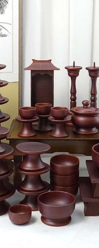 南原 タモ材 無鍛 スリーウルシ塗装祭器 37ピースセット（ウルシ塗装退主グルッ+脂肪書き）