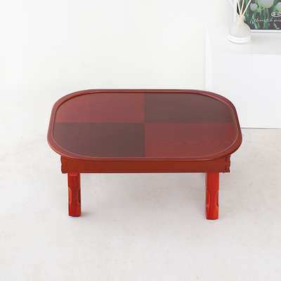 Premium Semi-Elliptical Lacquer 4-Stage Foldable Square Dining Table 60cm for 1-2 People