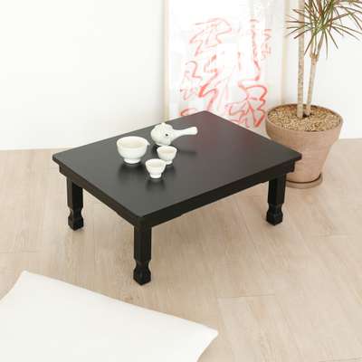 6-Person Black Foldable Square Traditional Dining Table