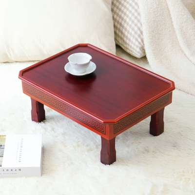 Rectangular Folding Tea Table with Swastika Pattern 45cm