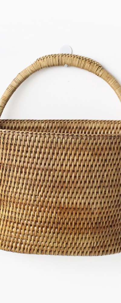 L Size Rattan Wall-Mounted Holder | Seaweed Basket Hanging Basket