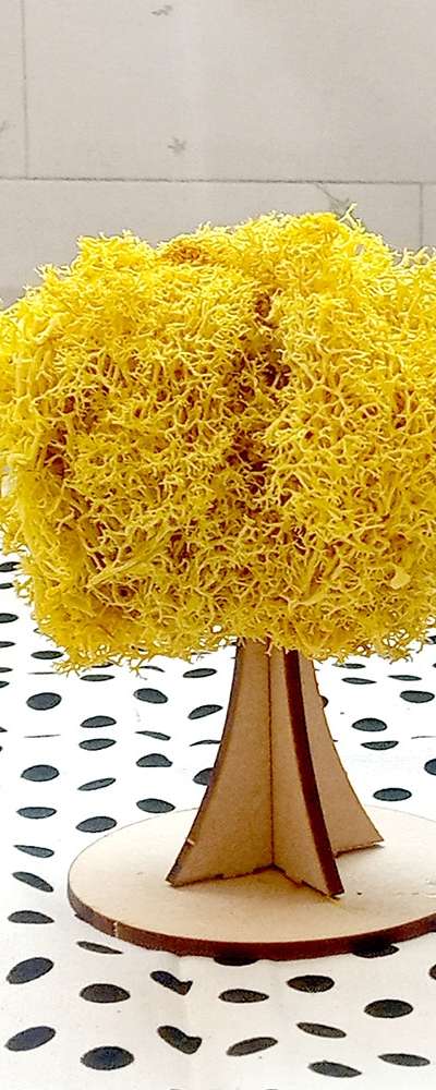 イエロー苔 木作り 立体 | 天然苔 紅葉 秋