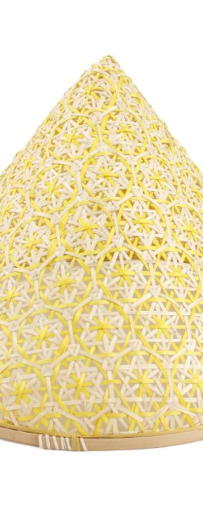 黄色い雪の花 ベトナム帽 l照傘インテリア 食堂灯 ノンラー