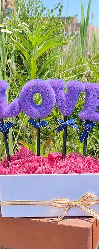 LOVE パープル アジサイ モスアイビー 植木鉢 | 除湿