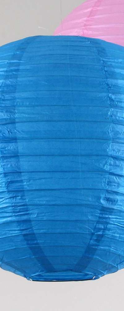 Blue 30cm Hanji Paper Lantern Shade | Traditional Hanok Japanese Restaurant