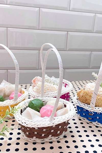 Mini Handle Color Jisabaguni (Easter Eggs Basket, Halloween Candy, Group Gifts, Korean Sweets and Rice Cake Basket)