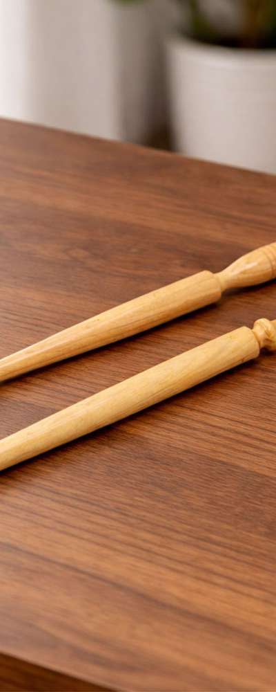 Korean Wood Conductor Baton 2-Piece Set (39cm 56cm Natural Wood Pointer Multi-Purpose Stick Academy Lecture Educational Baton)