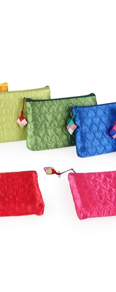 Nubi Heart Pouch (Traditional Korean Gift, Cosmetics Pouch, Fabric Wallet, Holiday Gift, Promotional Item, Grandmother Gift)