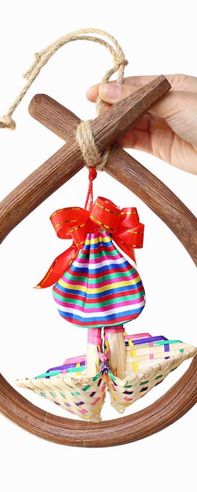 Traditional Korean Lucky Charm Set (Evil Eye Amulet, Fortune Basket, Lucky Pouch)