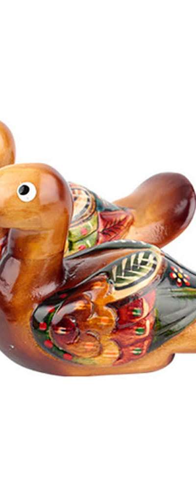 Traditional Wood-Carved Mandarin Ducks Pair - New Style (Premium Wedding Ceremony Props, Wooden Decorative Item, Korean Souvenir, Foreign Gift)