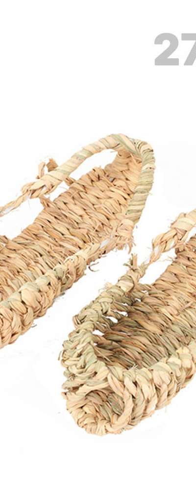 Korean Traditional Premium Straw Sandal 270 (Wearable Vintage Footwear Folk Item Living Experience Interior Craft)