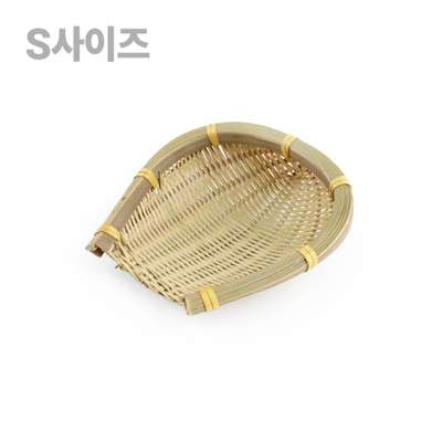 S 14cm Traditional Bamboo Mini Basket (Fried Food Basket Folk Item Colander Lettuce Basket Fruit Basket Strainer)