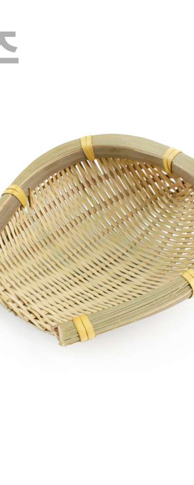 S 14cm Traditional Bamboo Mini Basket (Fried Food Basket Folk Item Colander Lettuce Basket Fruit Basket Strainer)