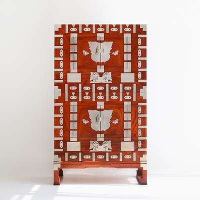 Goetok Wood Pyeongyang Two-Tier Cabinet Traditional Antique Furniture