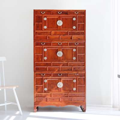 Premium Separable Three-Tier Cabinet Traditional Antique Furniture