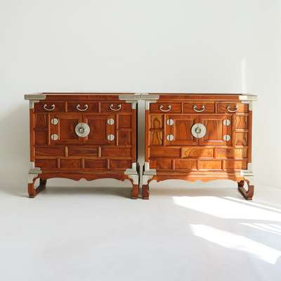 (2 Pieces) Paulownia Wood Mini Dresser Set 60 Type Traditional Antique Furniture