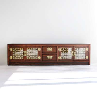 Solid Wood Tortoise Lattice 6-Ja Traditional Korean Antique Cabinet