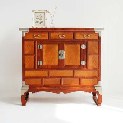 Amur Cork Tree Large Traditional Headboard Cabinet Antique Furniture
