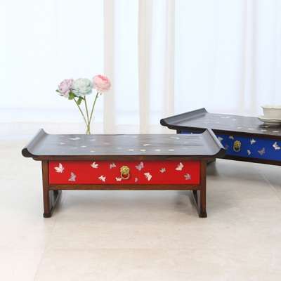 Colored Mother-of-Pearl Butterfly Paulownia Scholar's Tea Table D Antique Furniture