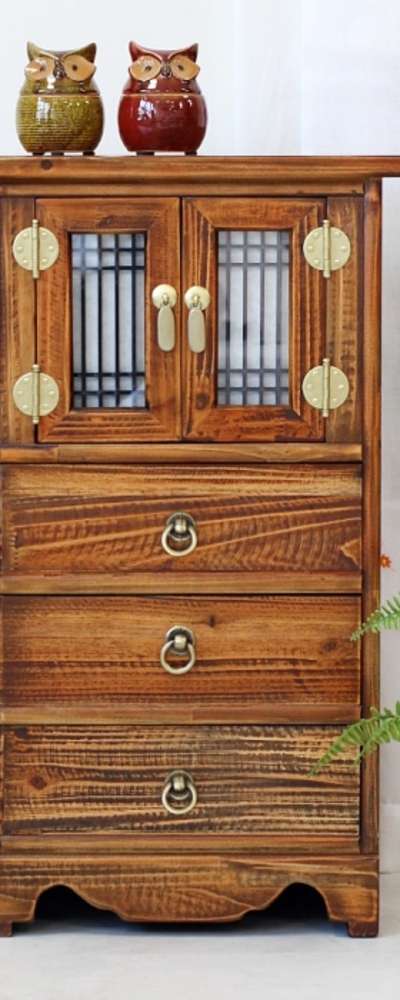 Cedarwood Lattice 3-Tier Phone Stand Traditional Antique Furniture