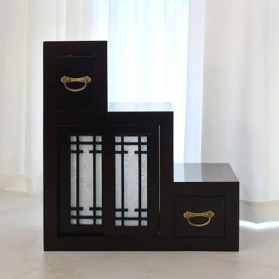 Drawer Lattice Staircase Double-Sided Tansu (Mini) Traditional Antique Furniture
