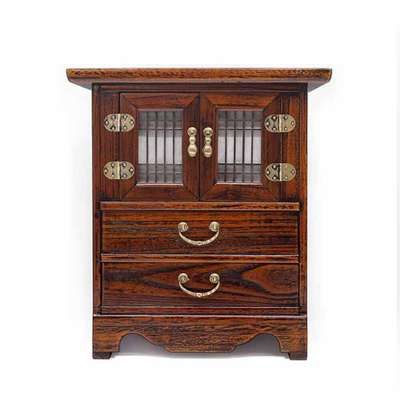 Paulownia Lattice 2-Tier Phone Stand 38-Type Traditional Antique Furniture