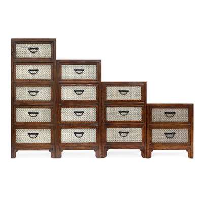 4-Piece Jukkeun Drawer Cabinet Set - Traditional Korean Antique Furniture