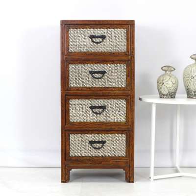 4-Tier Traditional Chukkeun Wooden Chest - Antique Korean Furniture