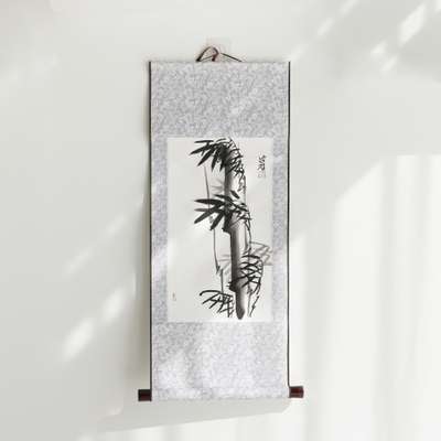 Hand-painted Namjeong Oriental Painting Traditional Hanging Scroll - Small Bamboo