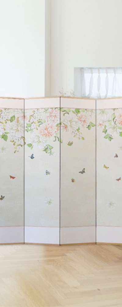 Peony Wealth Eight-Panel Folding Screen for First Birthday Celebration and Special Events + Rubber Backing Included (04)
