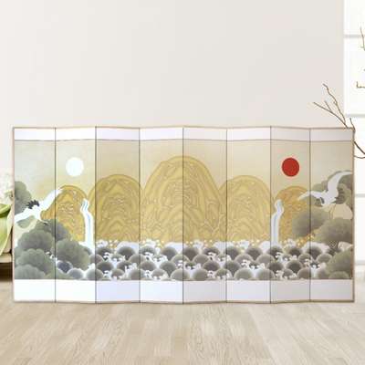 Sun and Moon Eight-Panel Folding Screen with Rubber Packing Gift (03)