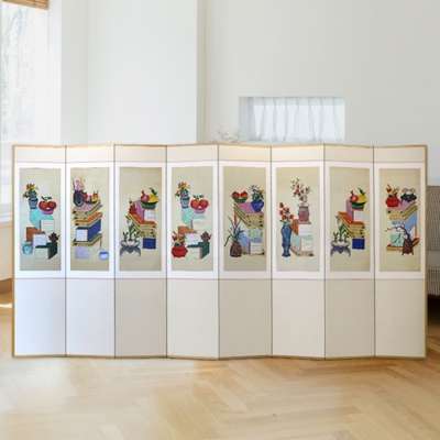 Chaekgado Traditional Eight-Panel Folding Screen for Events + Rubber Backing Kit
