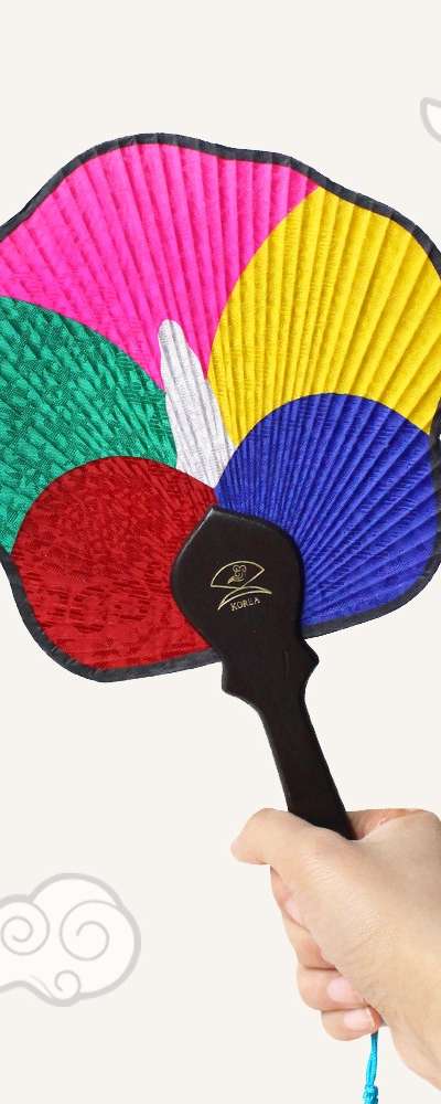 Korean-Made Rose of Sharon Small Fan (Traditional Korean Souvenir, Foreign Gift, Folk Summer Fan, Theater Dance Prop)