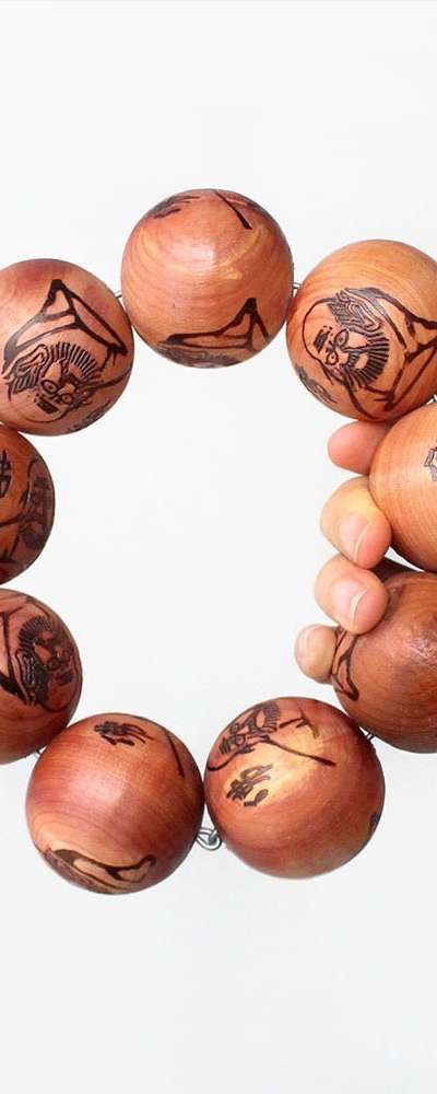 Korean Fragrant Wood Single-String Large (Buddhist Prayer Beads Wish Fulfillment Protection from Misfortune Luck Prosperity Health Car Charm)