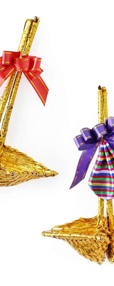 2 Type Golden Bokjori Set (Traditional Lucky Basket Gift Set - Housewarming, Business Opening, New Year, Lunar New Year, Holiday, Thanksgiving, Thank You Gift, Foreign Gift)
