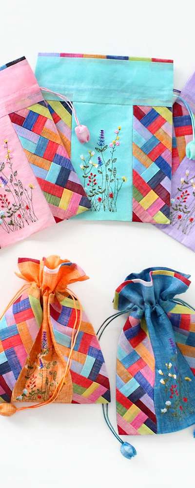 Bojagi Embroidered Ramie Pouch 2024 | Lucky Money Pouch Bulk Gift Wrapping